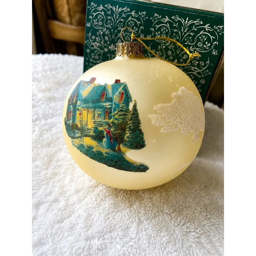 2 Thomas Kinkade Blessings Christmas glass ball typically part the Brushworks
